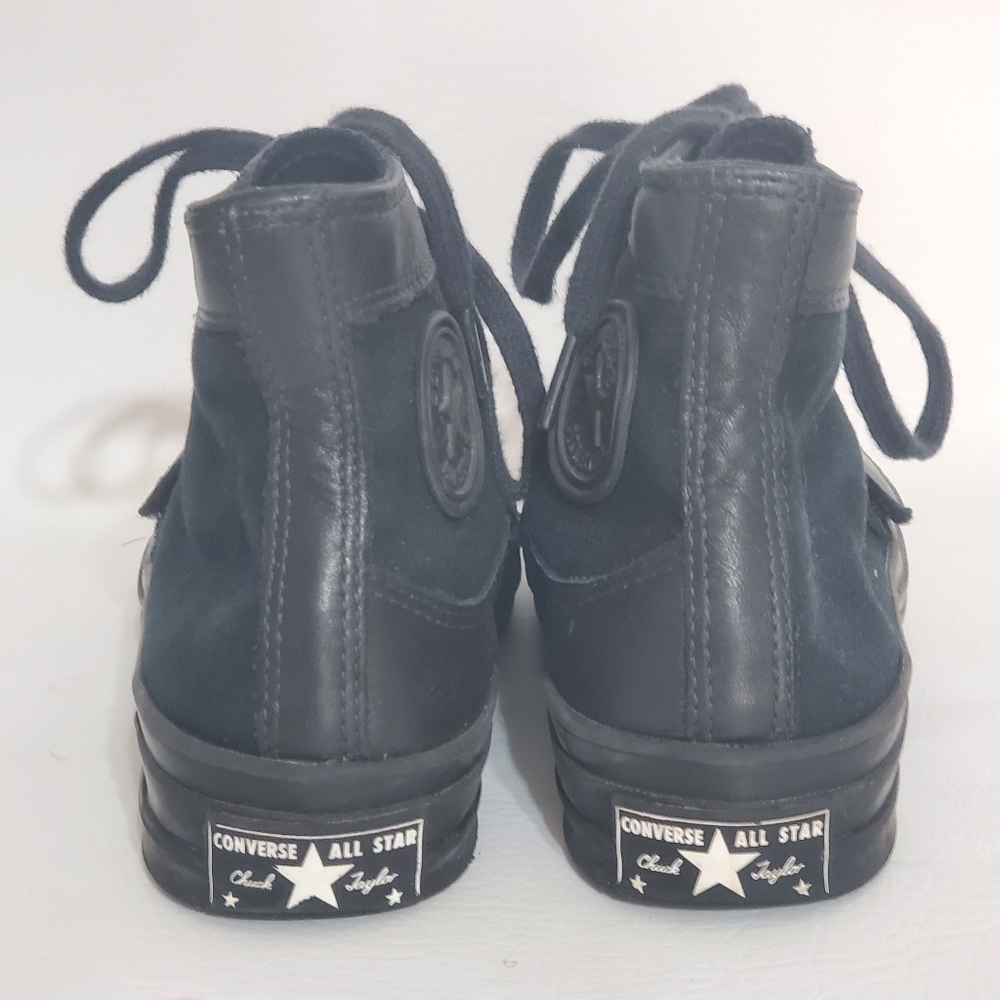 Converse Chuck Taylor Motorcycle Black Athletic Shoes Covered Laces Men's Size 3 - Picture 6 of 8